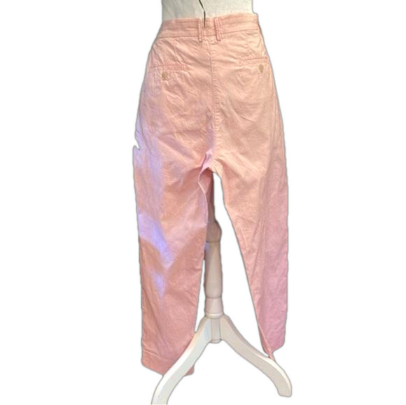 Sz 32 Brax Mia Turn Up peachy pink micro checked straight  leg zippered pants - Picture 3 of 16